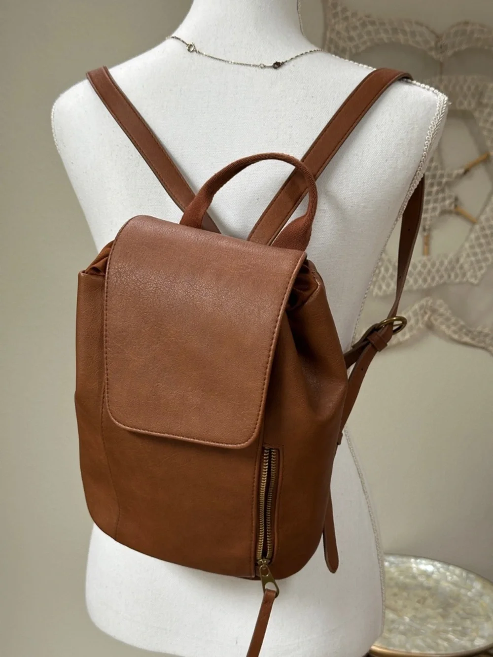 Universal Thread Brown Faux Leather Backpack Purse